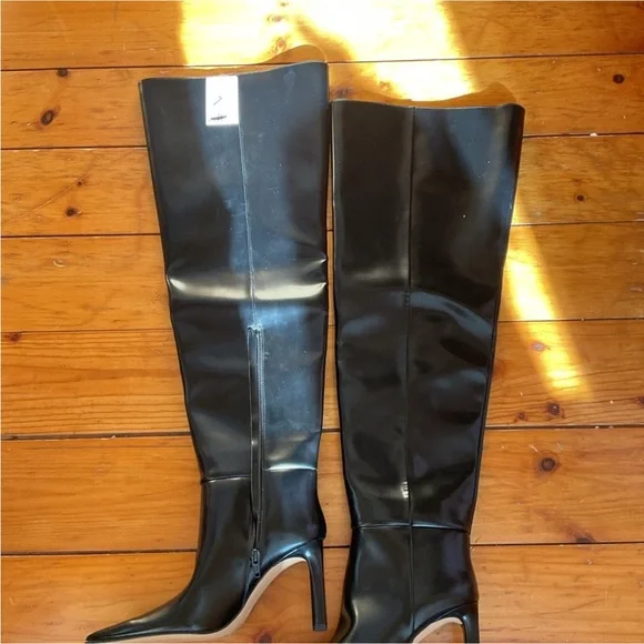 H&M  Black Over the Knee-High Boots Size 7. NWT - Picture 6 of 8